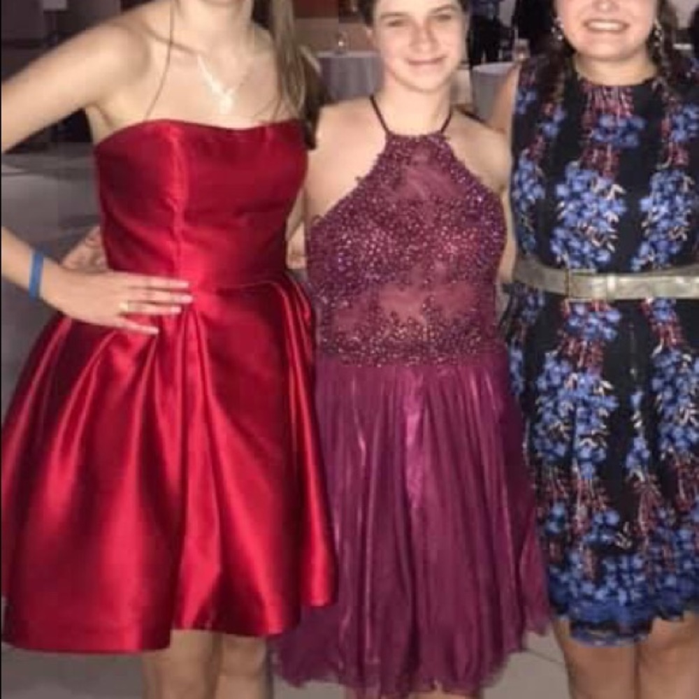 Red Formal Strapless Dress